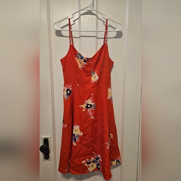 NWT Modcloth Red Floral Mini Dress - Picture 2 of 8